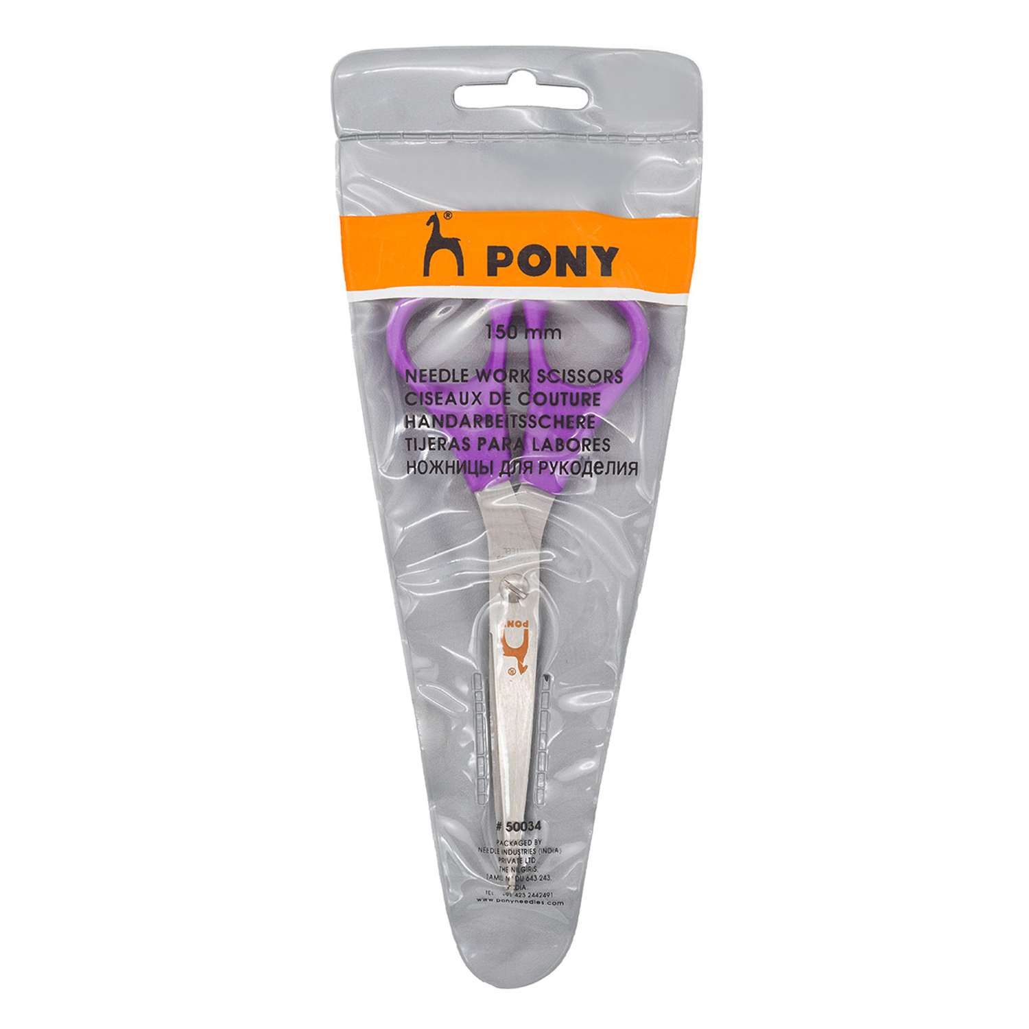 Ножницы Pony универсальные со стальными лезвиями и пластиковыми ручками анатомической формы 15 см - фото 4
