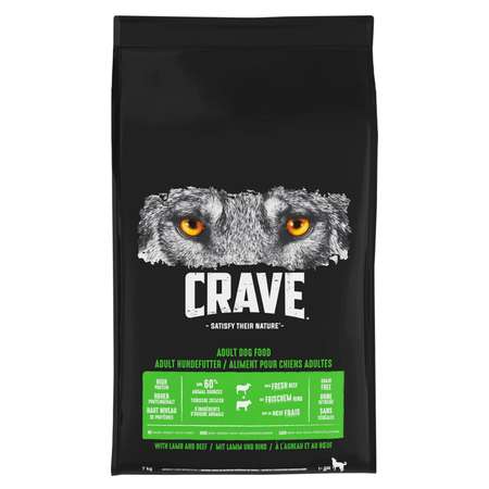 Корм для собак Crave говядина-ягненок 7кг