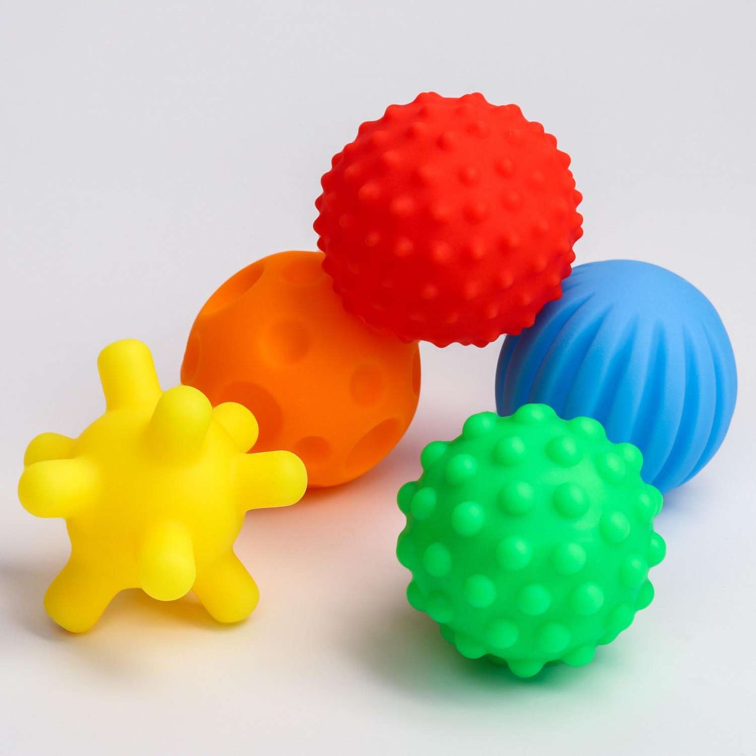 Игрушки для ванной Крошка Я Подарочный набор развивающих массажных мячиков Машинка 5 шт - фото 2