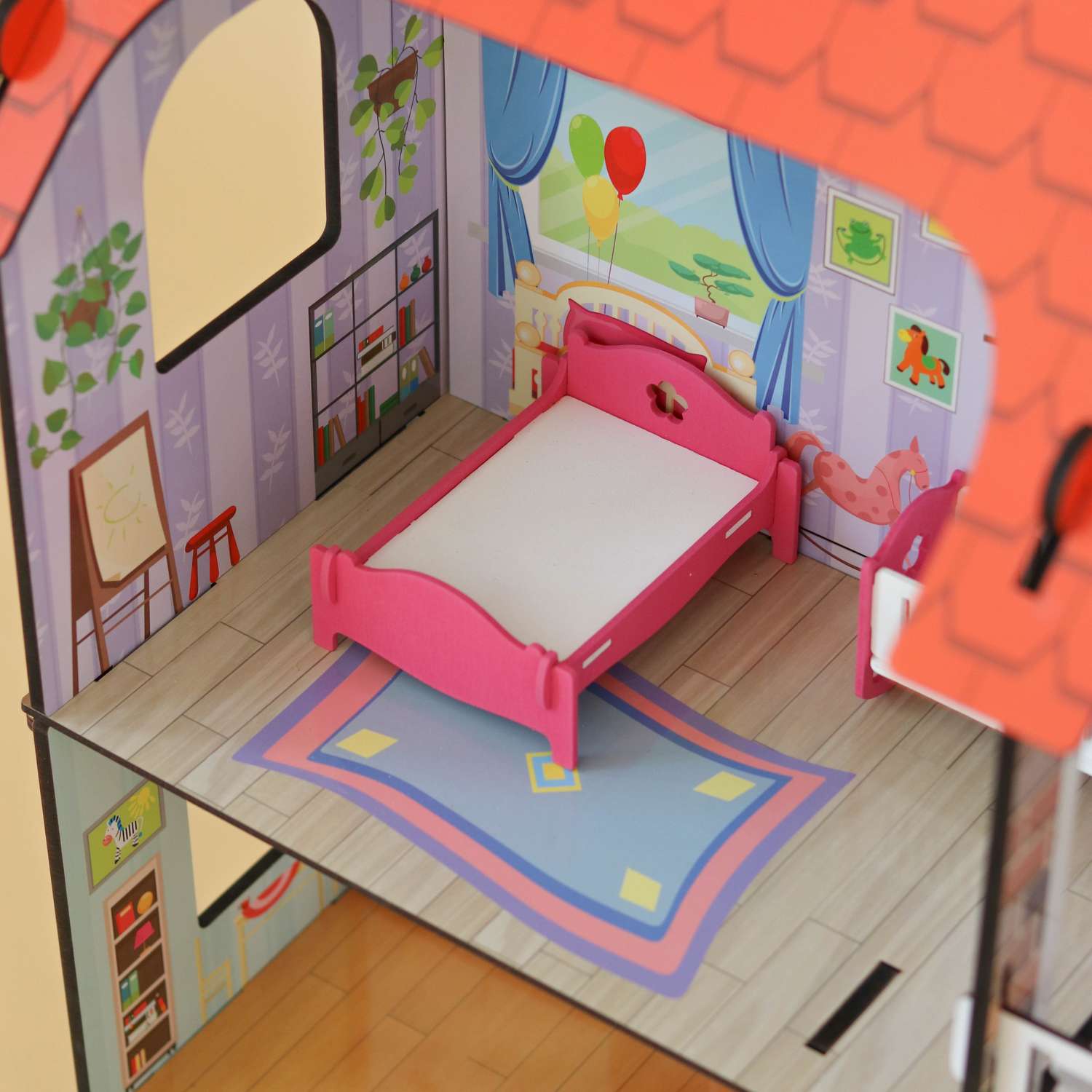 Кукольный домик энчантималс Alatoys игровой центр для барби 3 этажа 6 комнат КД02 - фото 10