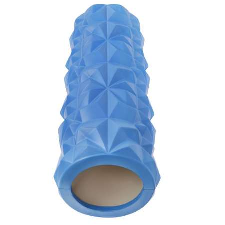 Ролик массажный STRONG BODY для фитнеса МФР йоги и пилатес 33 см х 12 см синий
