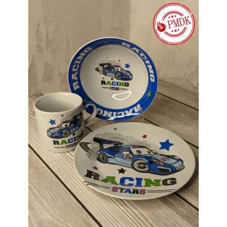 Набор детской посуды Daniks Крутой гонщик C622 3 предмета керамика