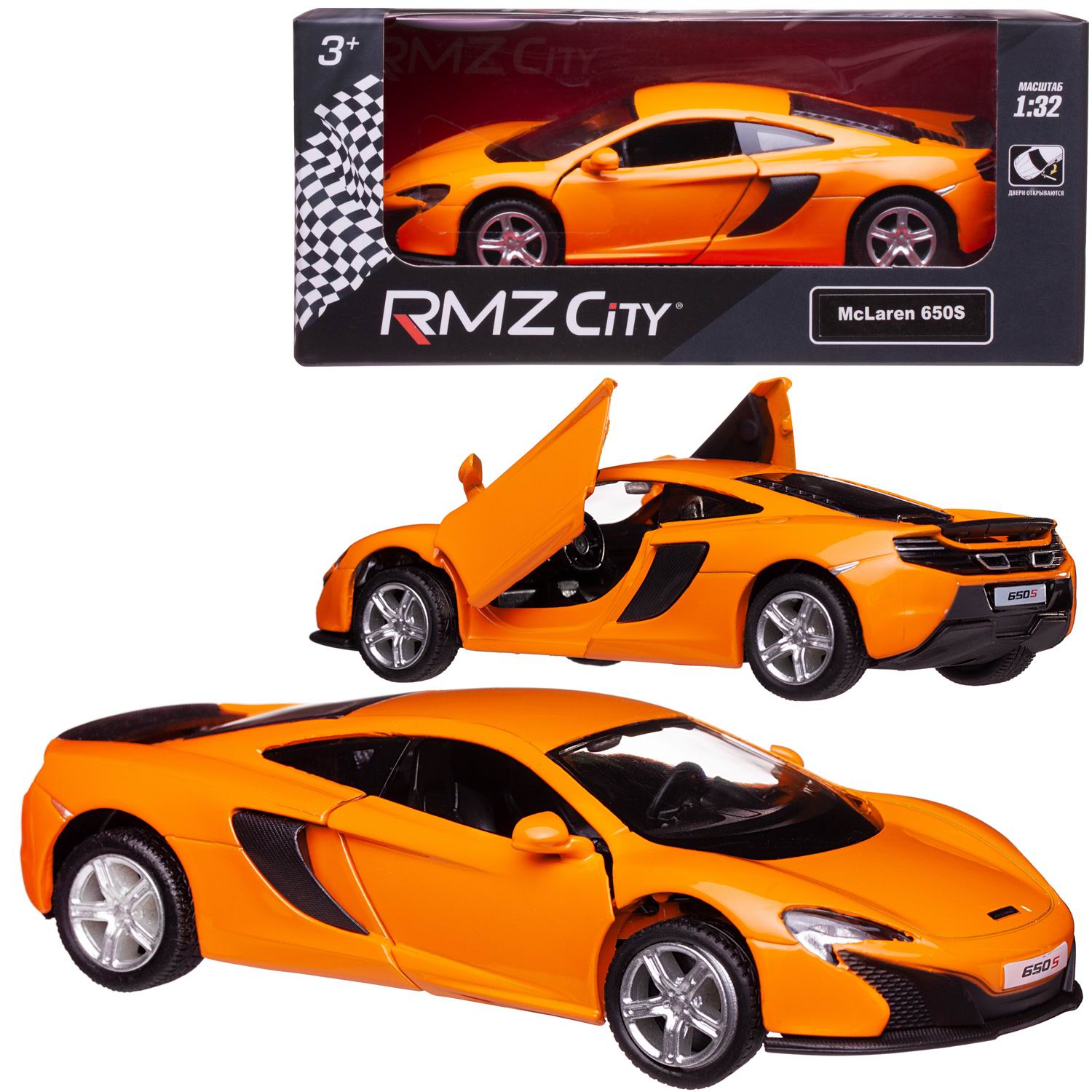 Автомобиль Uni-Fortune McLaren 1:32 инерционный оранжевый 554992-OR - фото 3