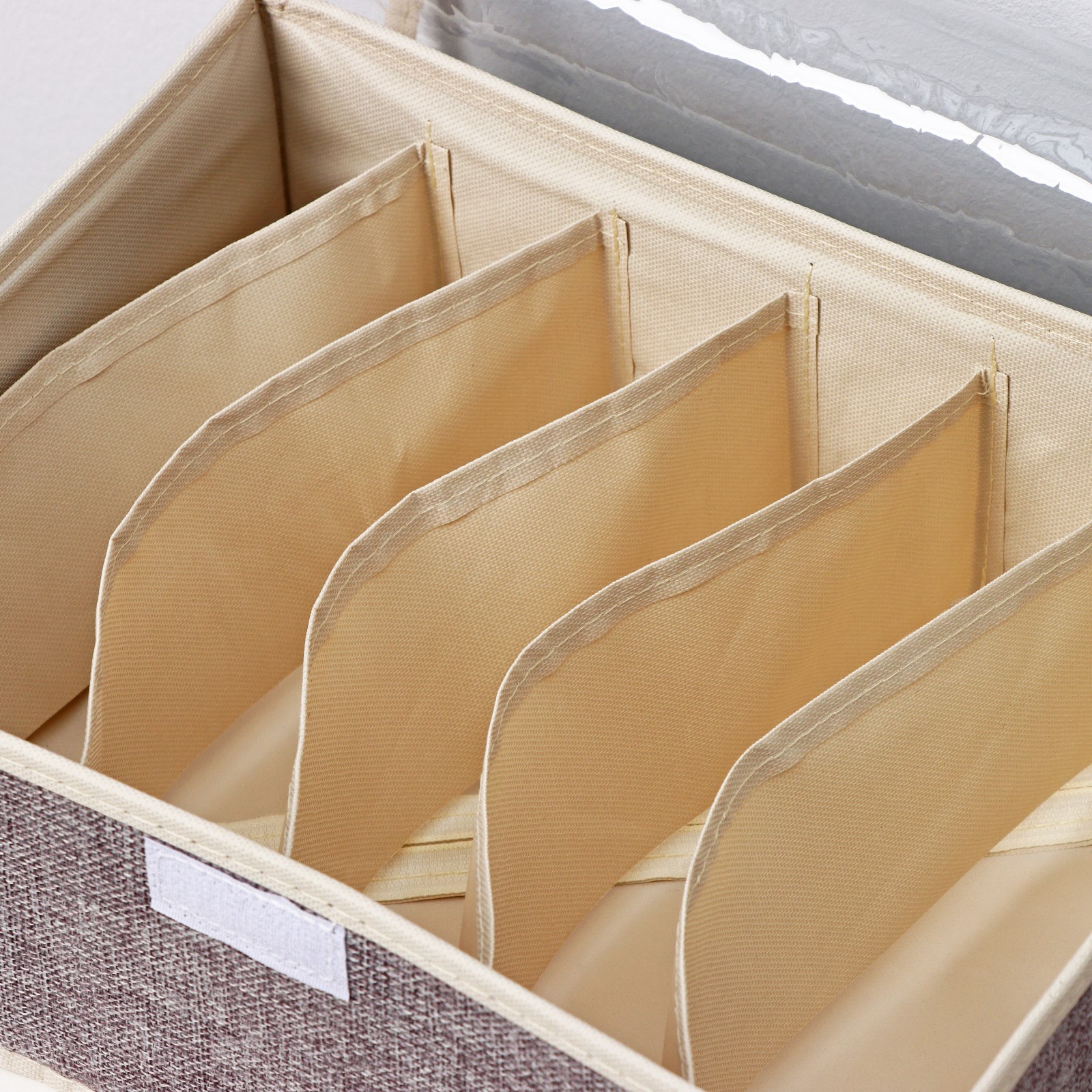 Органайзер Доляна для хранения белья с прозрачной крышкой «Тео» 6 отделений 32×23×12 см цвет серый - фото 5
