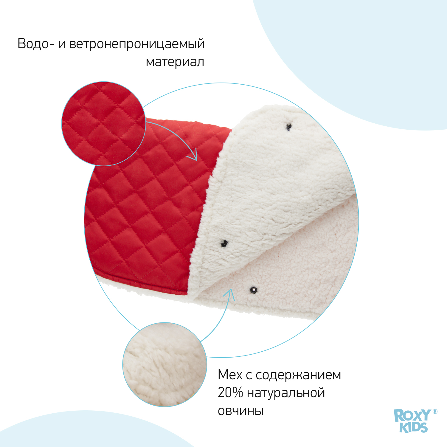 Муфта для коляски ROXY-KIDS меховая Melanie цвет красный RM-002R - фото 3