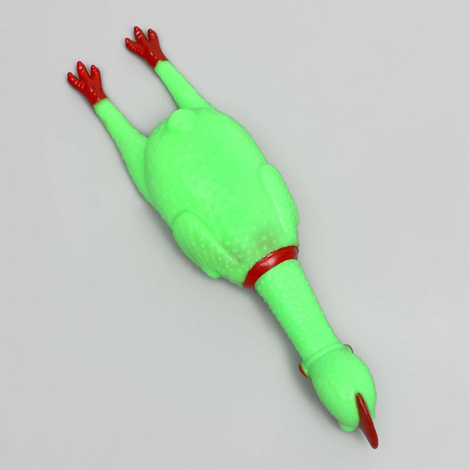 Игрушка для собак Пижон пищащая Задумчивая курица 28 см ярко-зелёная - фото 2