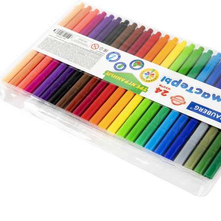 Фломастеры Brauberg для рисования для детей набор трехгранные 24 цвета