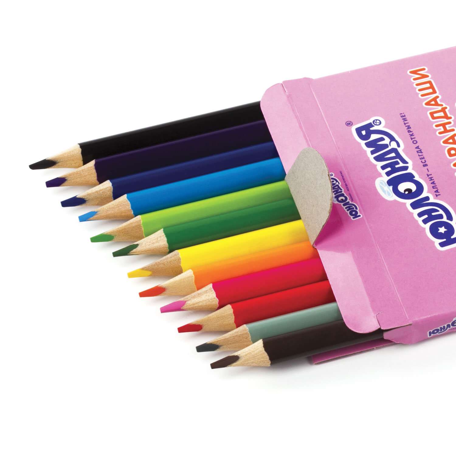 Карандаши цветные Юнландия для рисования набор 12 цветов для детей художественные - фото 7
