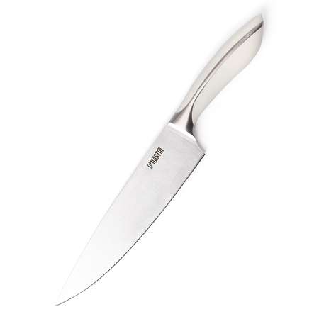 Нож кухонный DeNASTIA поварской шеф-нож белая ручка длина клинка 19.8 см