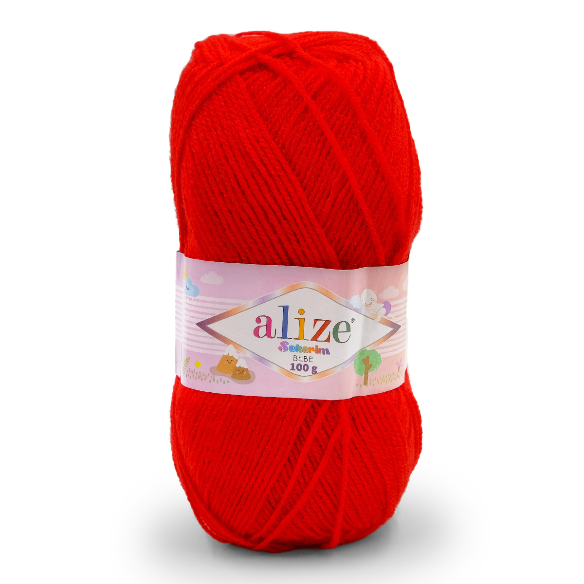 Пряжа для вязания Alize sekerim bebe 100 гр 320 м акрил для мягких игрушек 56 красный 5 мотков - фото 6