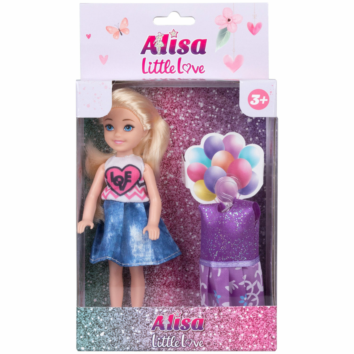 Кукла детская 1TOY Alisa Little Love блондинка с длинными волосами с одеждой маленькая мини Т24373 - фото 1