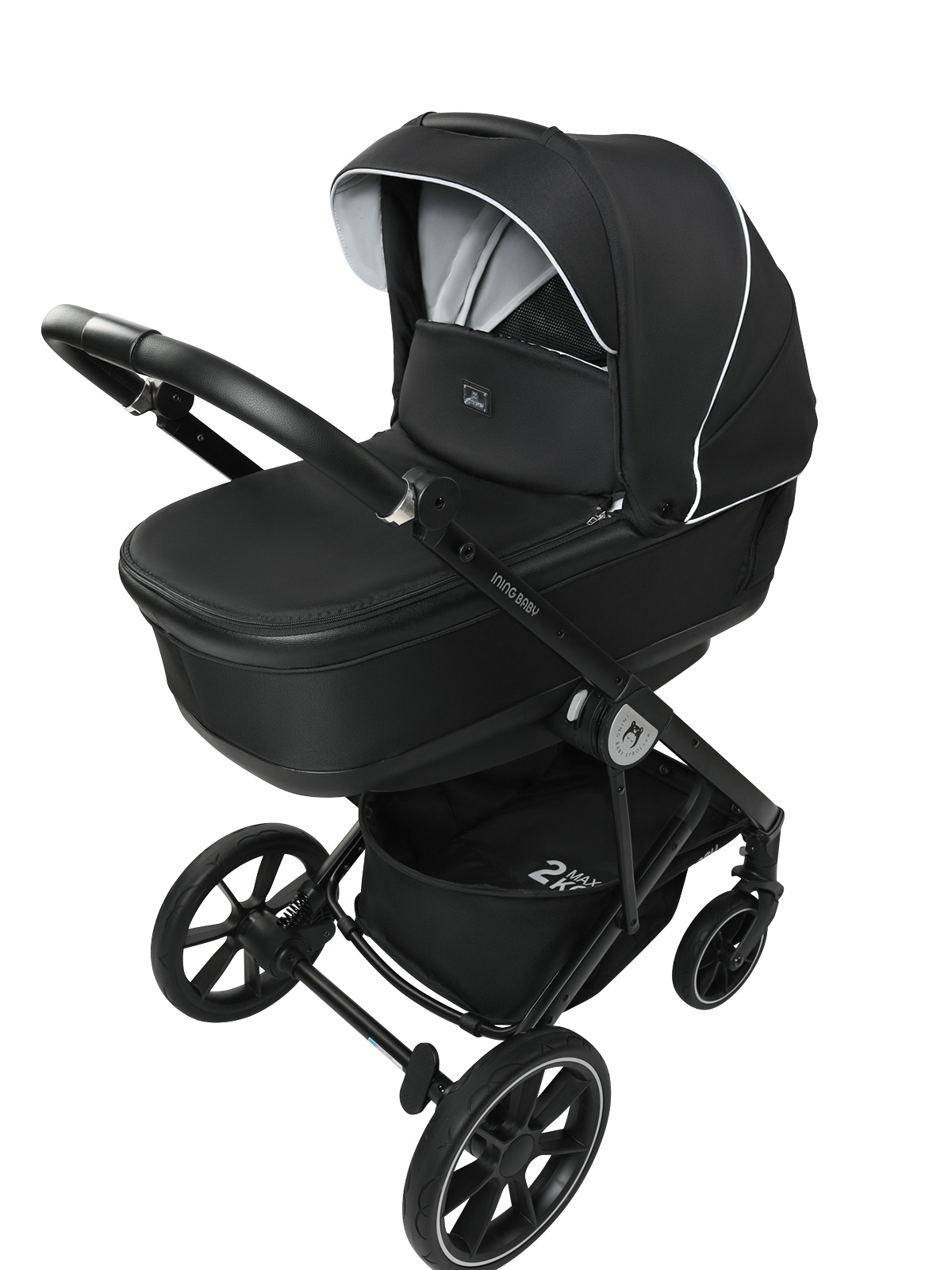 Коляска Ining baby 2 В 1 iningbaby Sevila KR338 black - фото 6