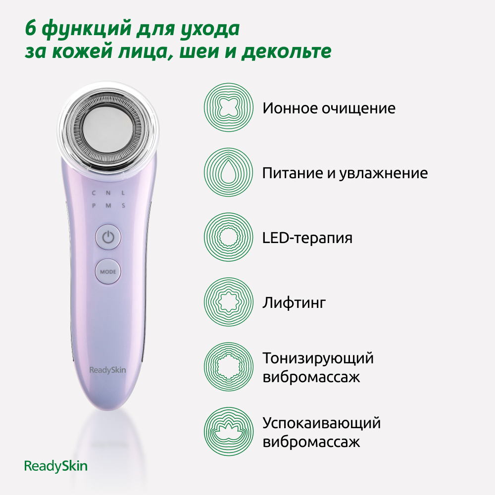 УЗ-прибор ReadySkin с LED и EMS-терапией neoSkin купить по цене 9290 ₽ в  интернет-магазине Детский мир