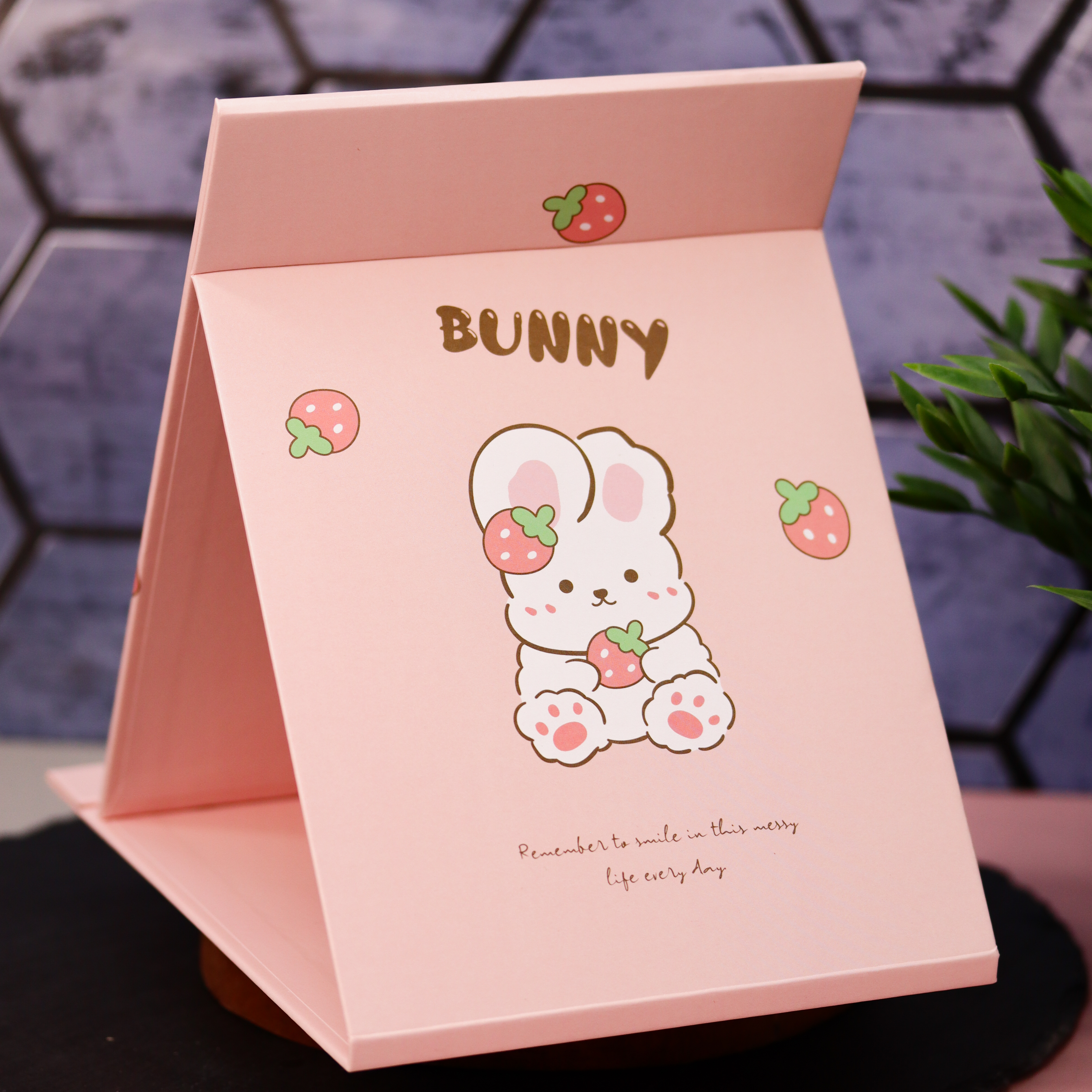 Зеркало настольное для макияжа iLikeGift Happy bunny pink - фото 2