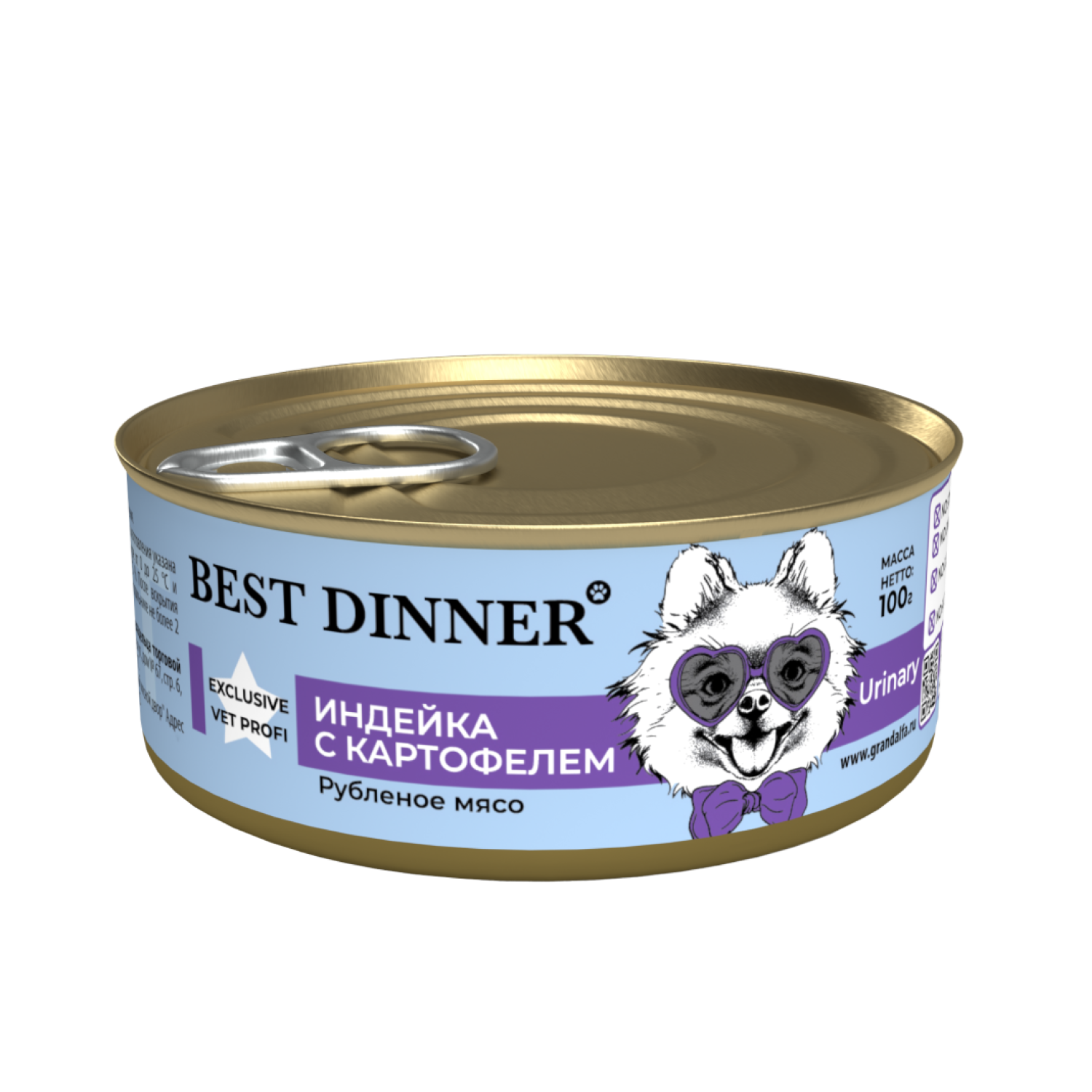 Корм для собак Best Dinner 0.1кг Exclusive Vet Profi Urinary индейка с картофелем - фото 1