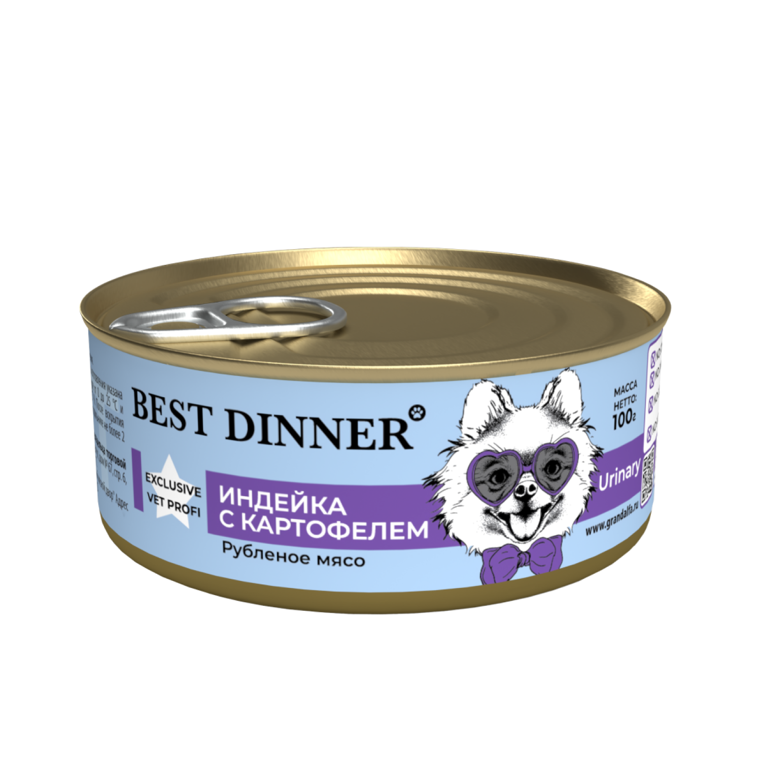 Корм для собак Best Dinner 0.1кг Exclusive Vet Profi Urinary индейка с картофелем - фото 1
