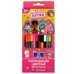 Цветные карандаши Умка Barbie двусторонние 24 цвета 12 штук barbie extra 329579