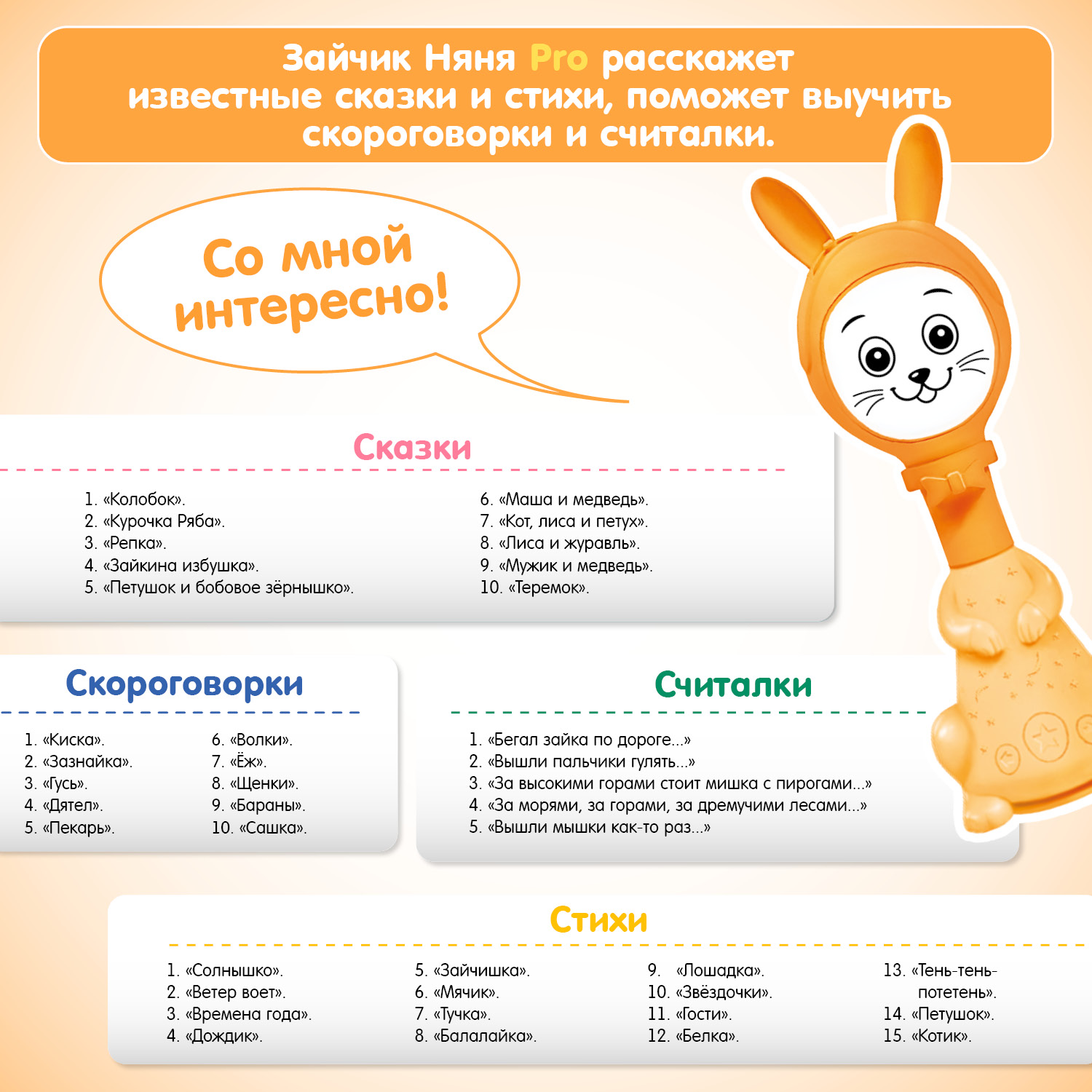 Интерактивная игрушка BertToys Зайчик Няня PRO 20 режимов - фото 9