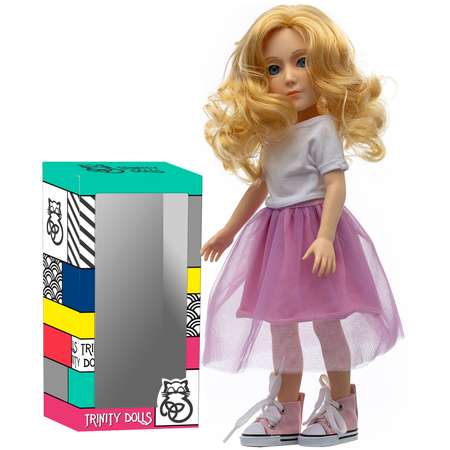 Кукла современная виниловая TRINITY Бьянка розовая юбка и белая футболка