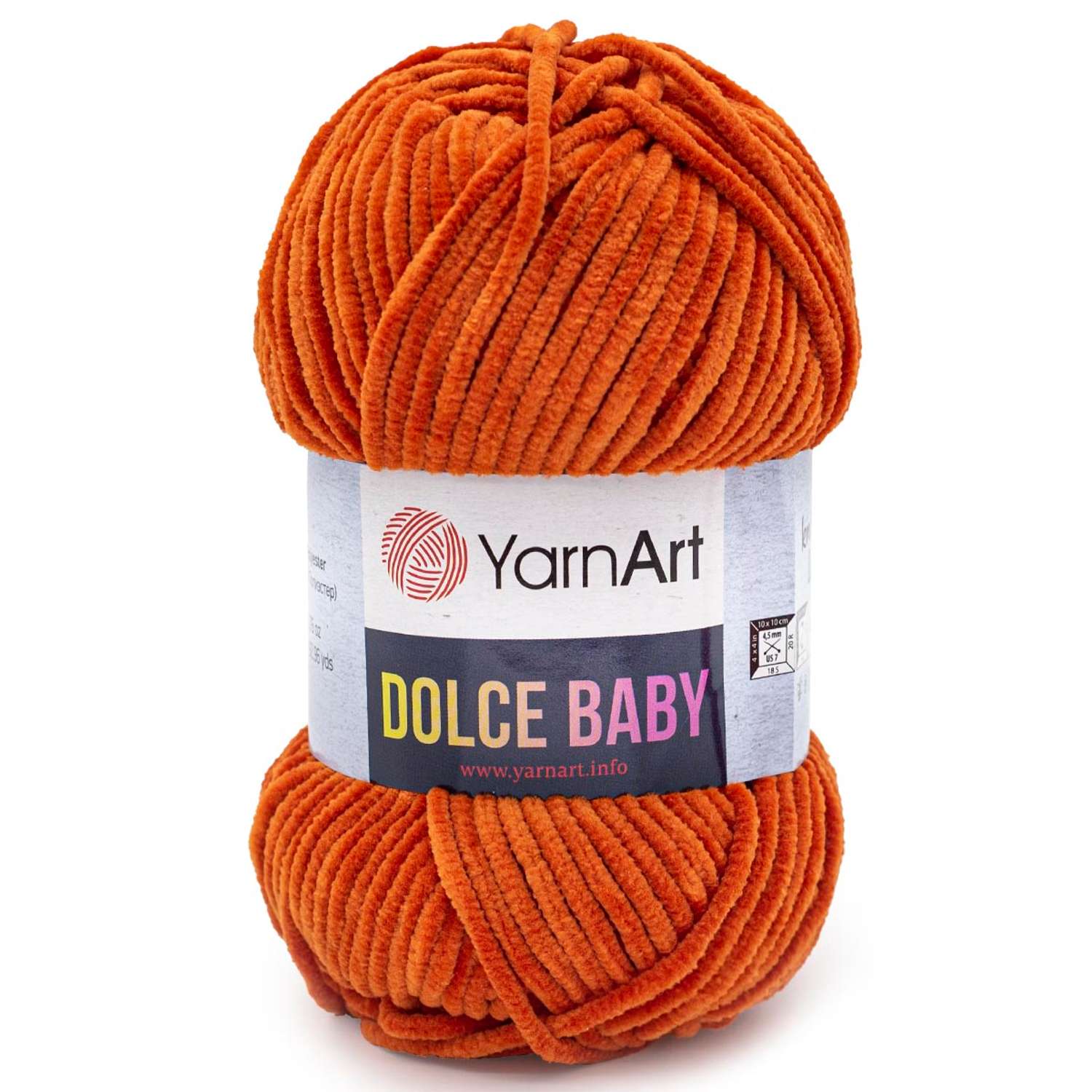 Пряжа для вязания YarnArt Dolce Baby 50 гр 85 м микрополиэстер плюшевая 5 мотков 778 оранжевый - фото 4