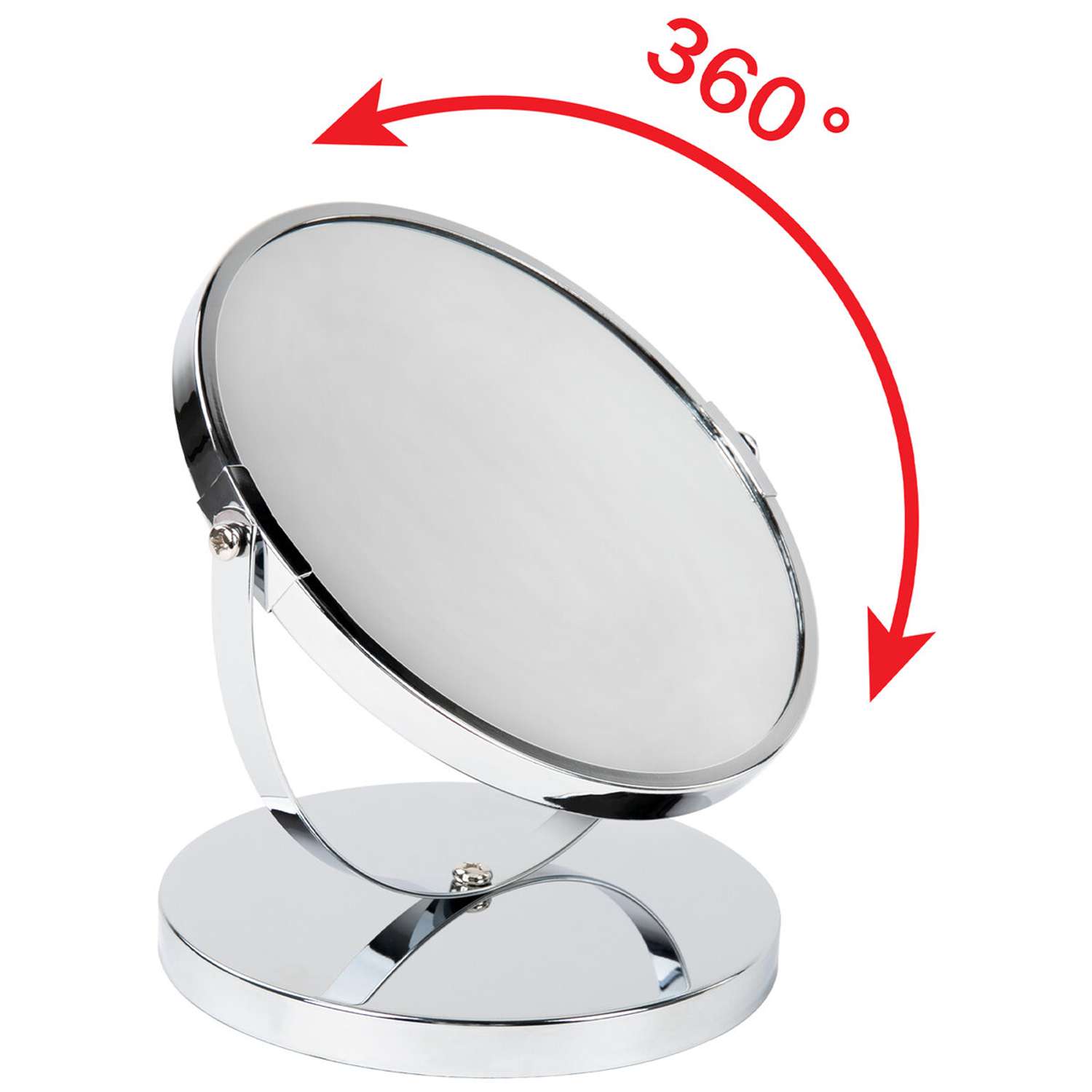 Зеркало для ванной комнаты Brabix косметическое настольное круглое для макияжа Д-17 см двухстороннее с увеличением - фото 7