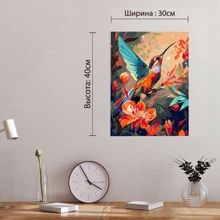 Картина по номерам 30*40 Red Panda Колибри