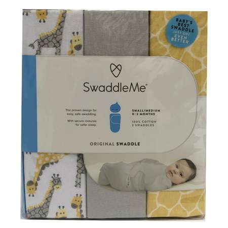 Конверт Summer Infant SwaddleMe Жирафы на липучке S/M 3шт Желтый