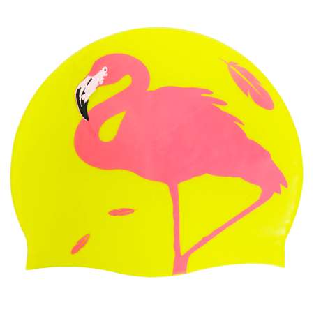 Шапочка для плавания Elous EL008 силиконовая фламинго желтый