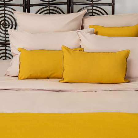 Чехол на подушку Tkano из фактурного хлопка горчичного цвета