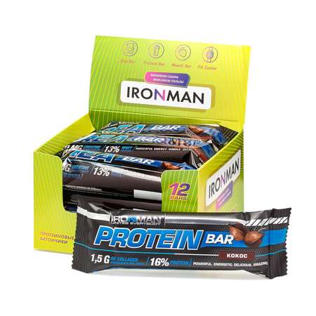 Продукт пищевой IronMan Protein Bar кокос 12*50г