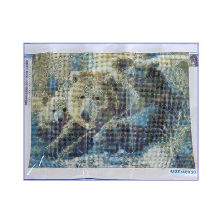 Алмазная мозаика Seichi Бурые медведи 30х40 см