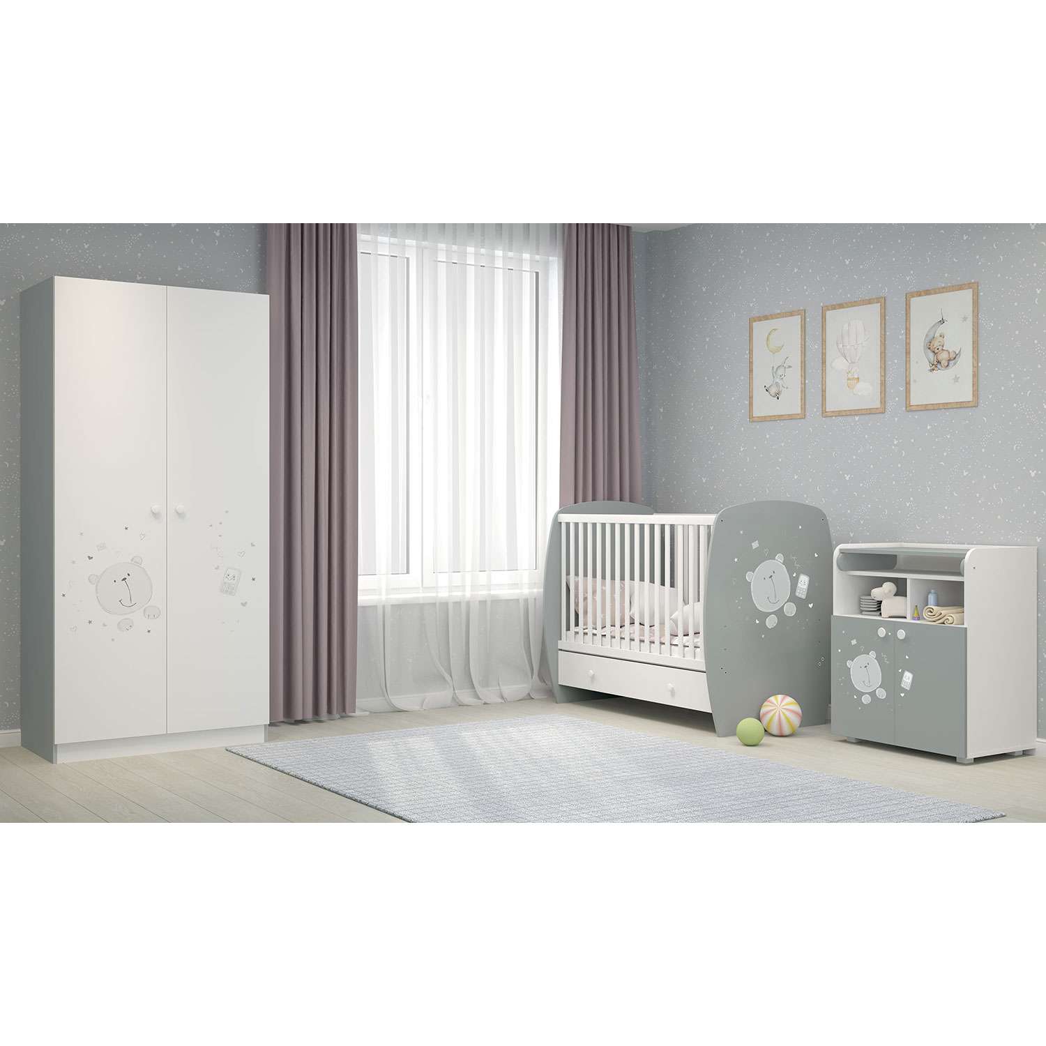 шкаф двухсекционный polini kids french 1230 teddy