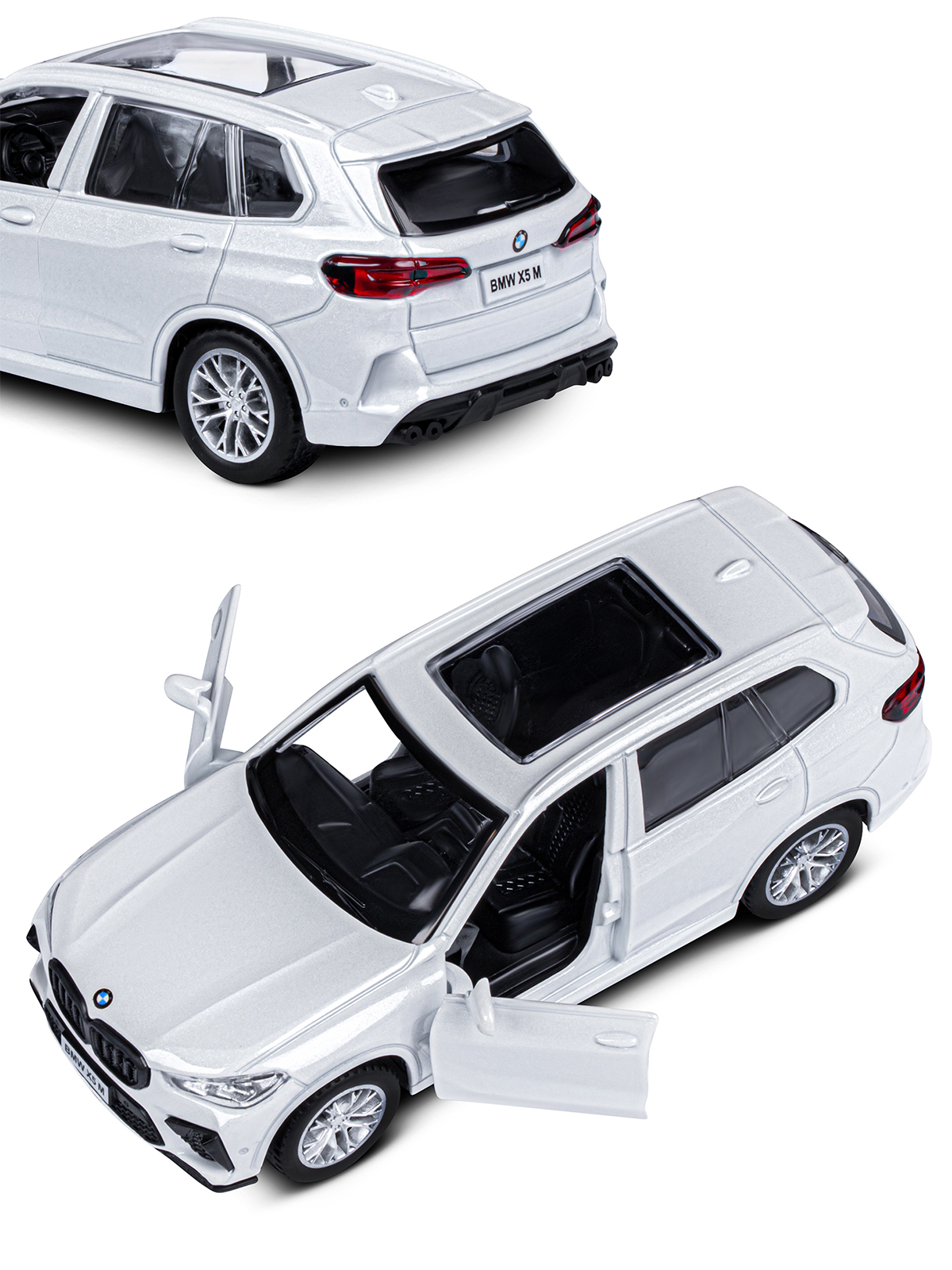 Машинка металлическая АВТОпанорама игрушка детская 1:43 BMW X5M белый инерционная JB1251562 - фото 8