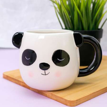 Кружка керамическая iLikeGift Panda with ears white