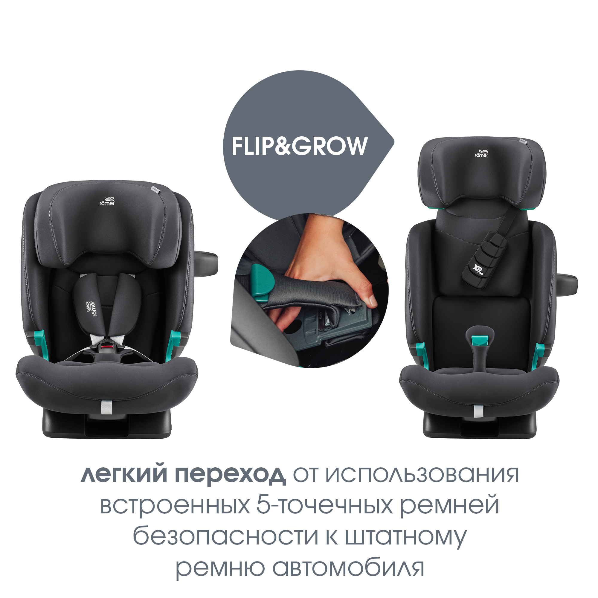 Детское автокресло Britax Roemer Advansafix Pro Classic Deep Grey с 15 месяцев до 12 лет рост 76 - 150 см - фото 10