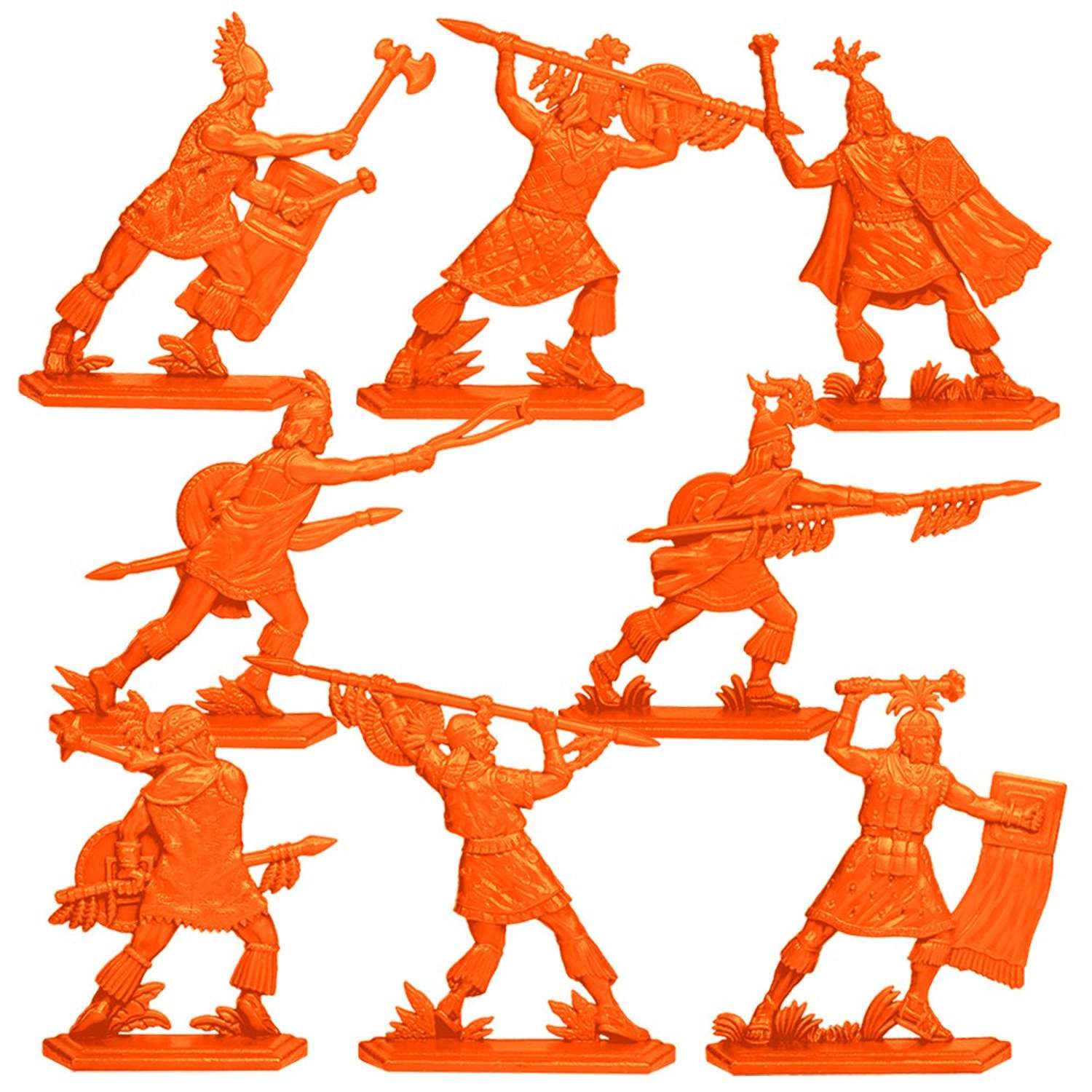 Набор солдатиков Воины и Битвы Инки Выпуск 2 оранжевый цвет - фото 1