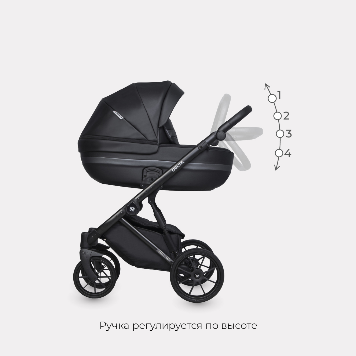 Коляска 2в1 Riko Basic Delta Black Черный - фото 6