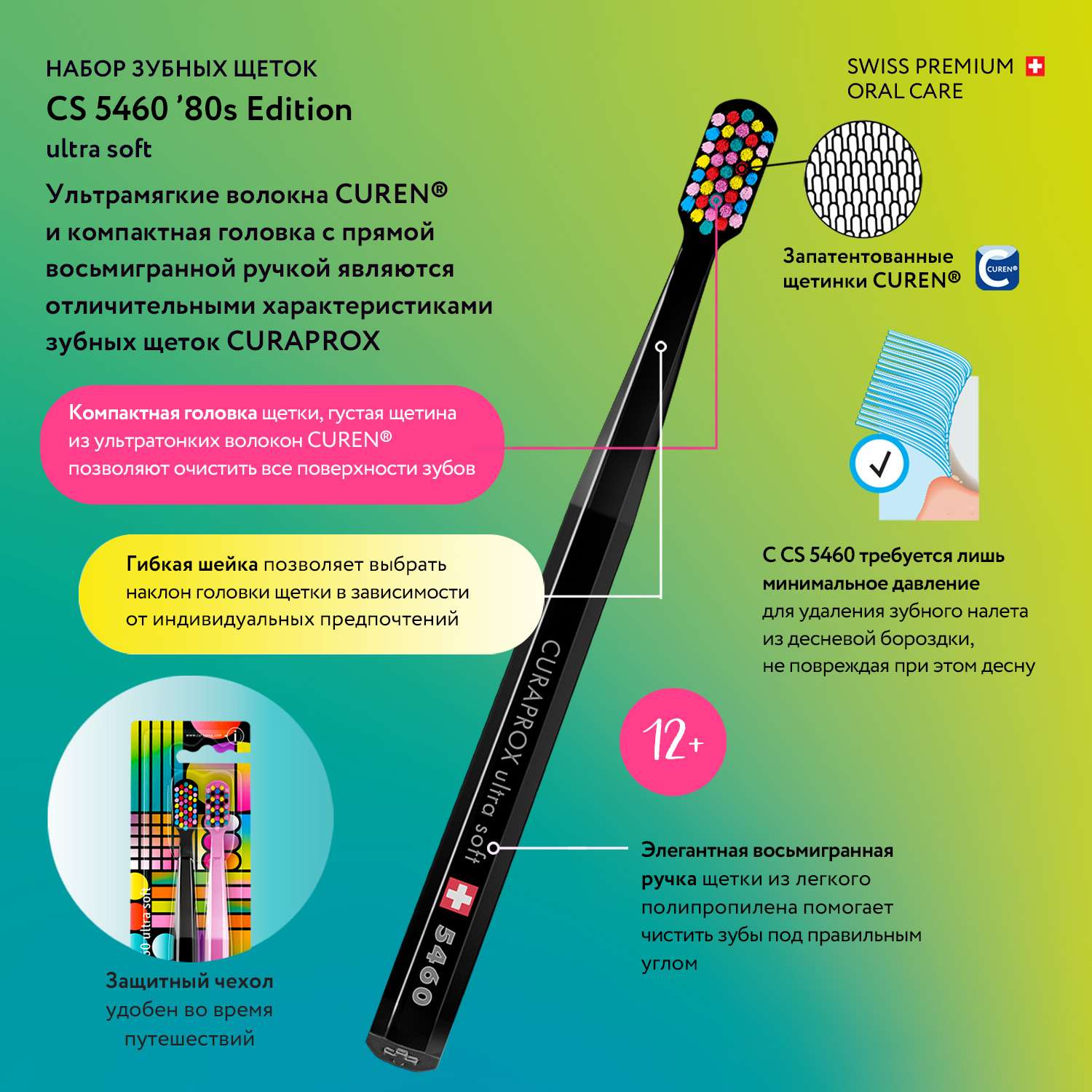 Набор зубных щеток Curaprox ultrasoft Duo 80`s Edition 2022 - фото 9