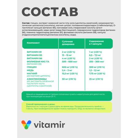 БАД для головного мозга VITAMIR спокойствие