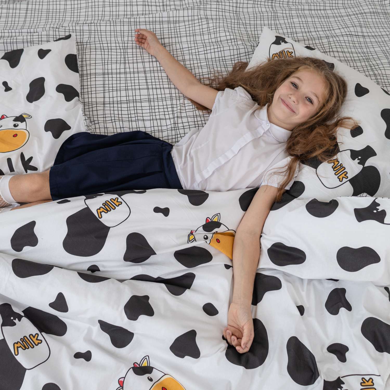 Комплект постельного белья BRAVO kids dreams Молоко 1.5 спальный 3 предмета наволочка 50х70 - фото 1