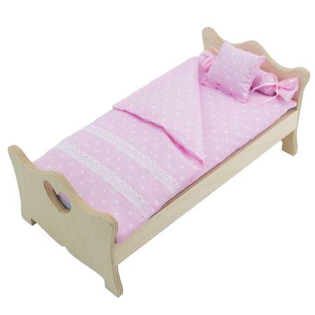 Комлпект постельного белья Модница для куклы 29 см пастельно-розовый