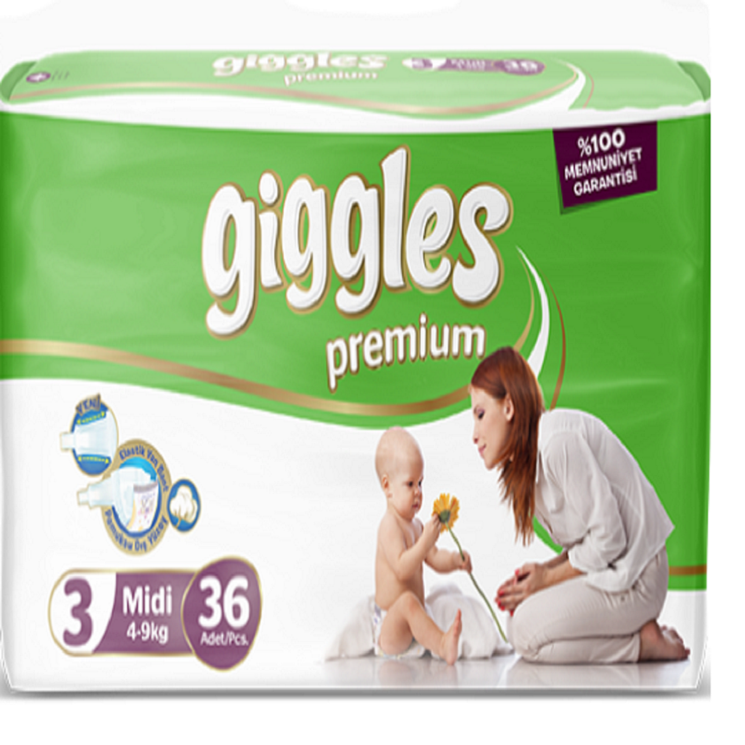 Подгузники Giggles Premium Twin Midi 3 4-9 кг 36 шт - фото 1