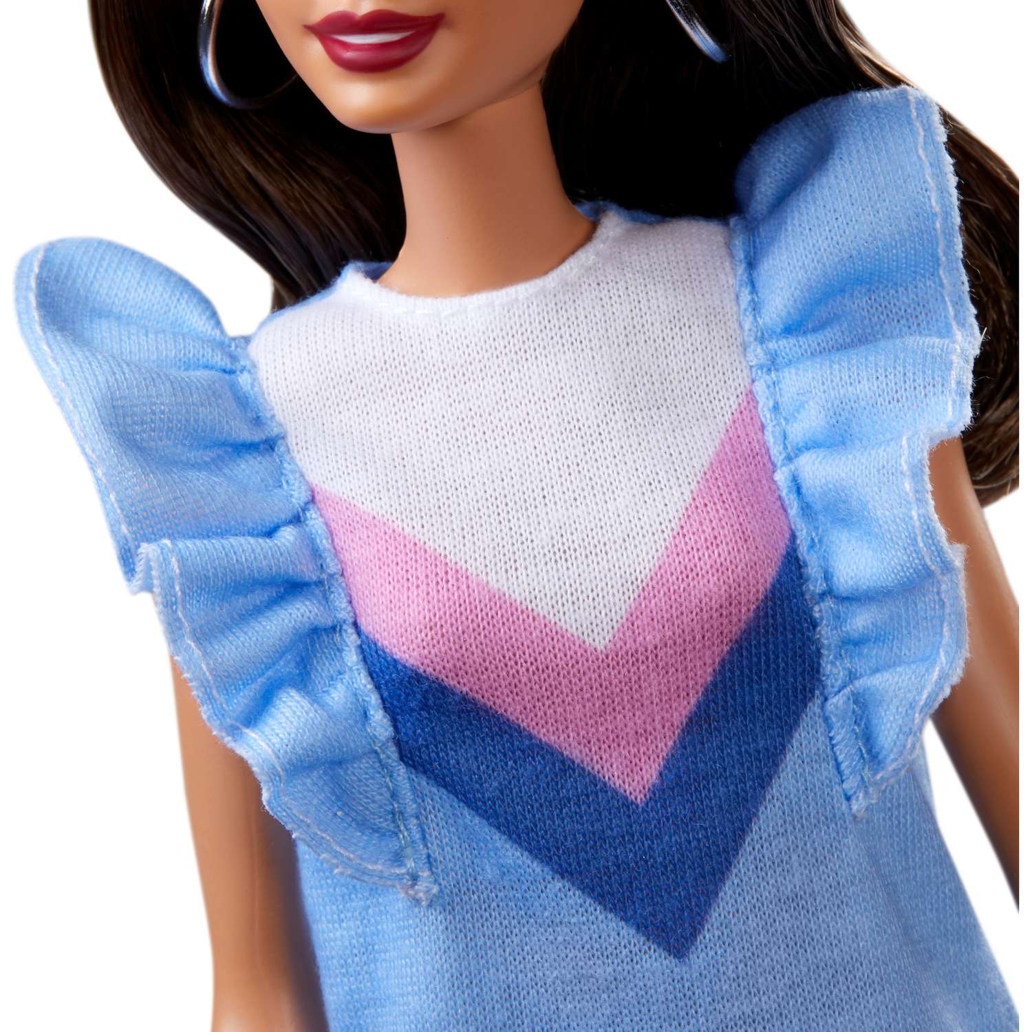 Кукла Barbie Игра с модой 121 Брюнетка с протезом в голубом платье FXL54 FBR37 - фото 7