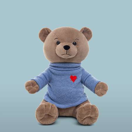 Мягкая игрушка Мягкие игрушки БелайТойс Медведь Эдди в свитере бежево-серый
