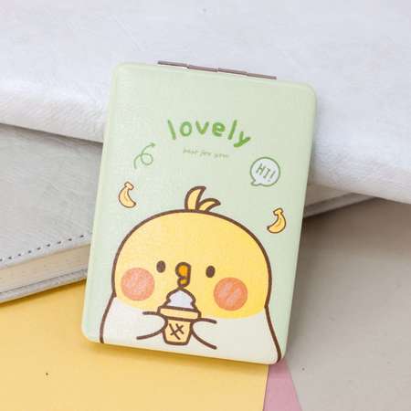 Зеркало карманное iLikeGift Lovely duck green с увеличением