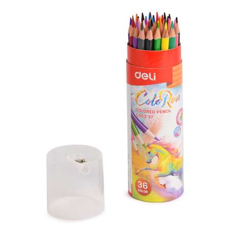 Карандаши Deli Color Run с точилкой 36 цветов EC00337