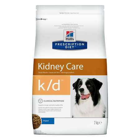 Корм для собак HILLS 2кг Prescription Diet k/d Kidney Care для поддержания здоровья почек сухой