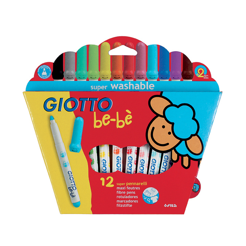 Фломастеры GIOTTO BEBE Super Fibre Pens 12 цв - фото 1