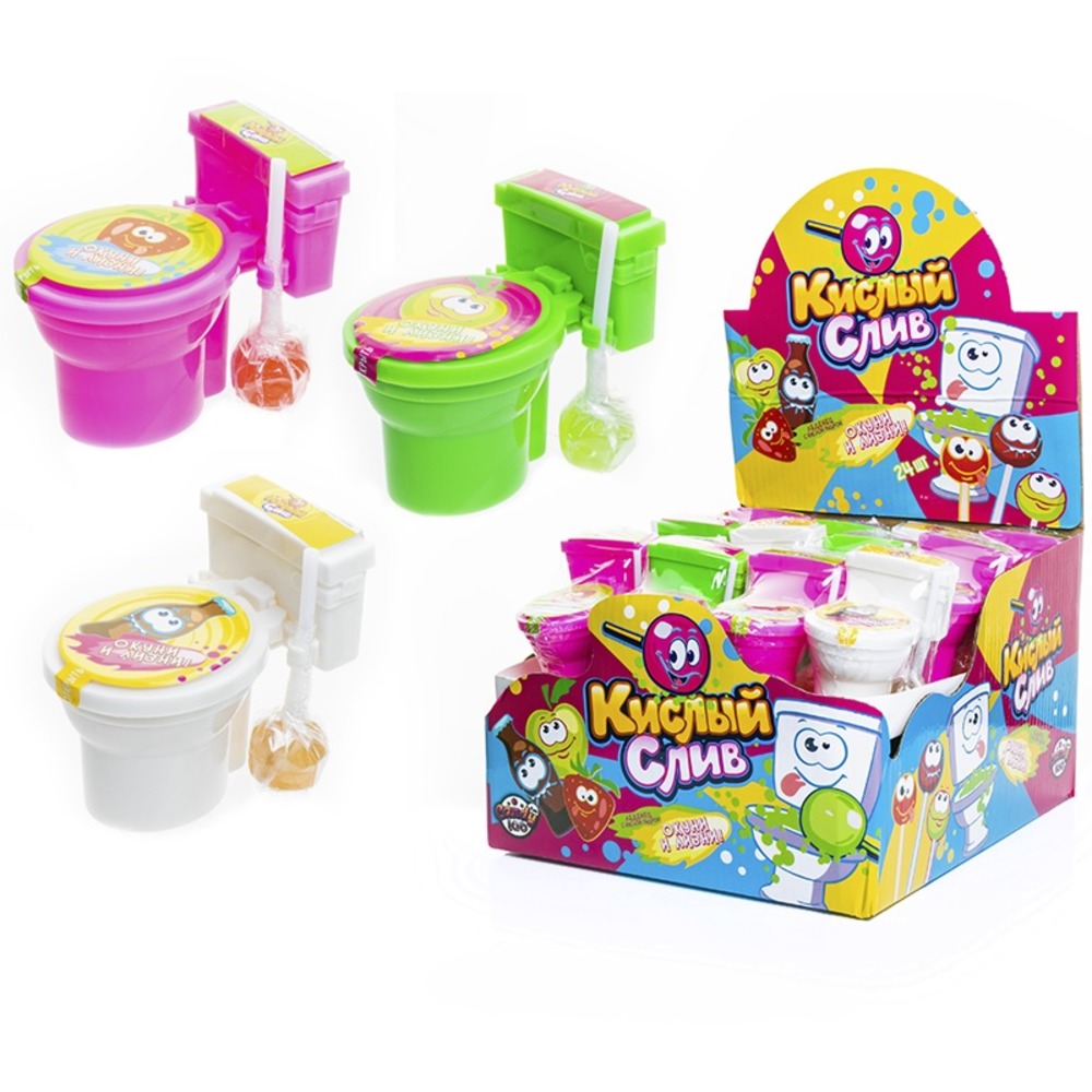 Карамель леденцовая Fun Candy Lab с кислой пудрой Кислый слив 24 шт по 8 гр - фото 1