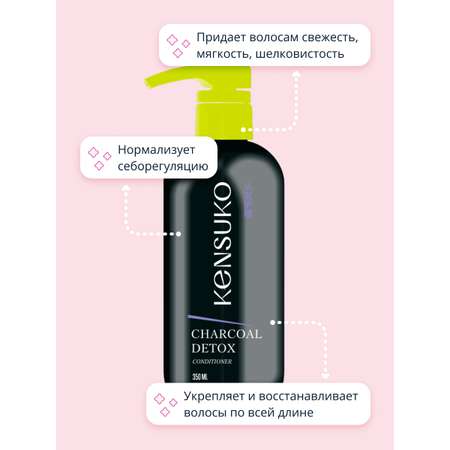 Кондиционер для волос KENSUKO Charcoal detox 350 мл